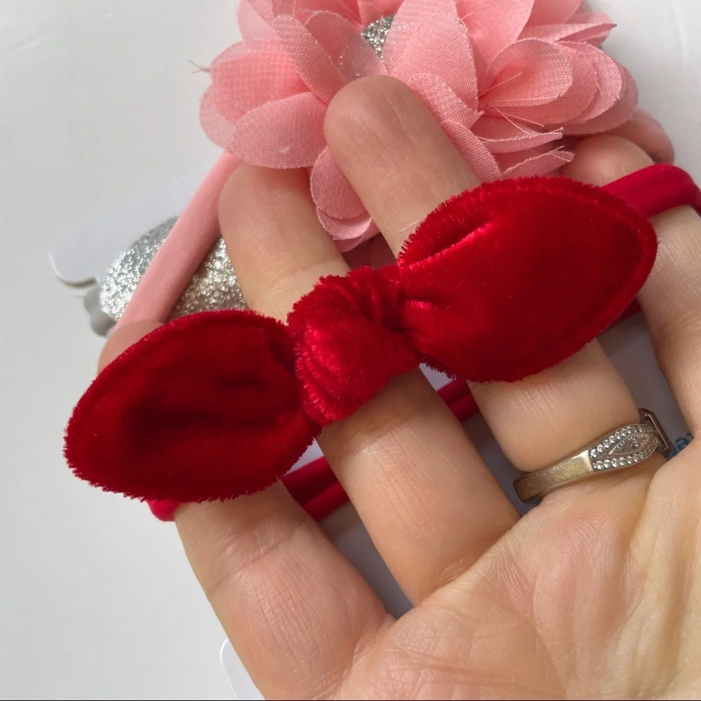 Carter's 3 Pack Hearts, Bows & Floral Headwraps